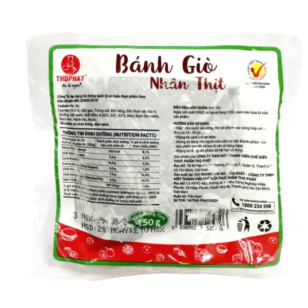 Combo 4 cái bánh giò ép chân không Thọ Phát 150g