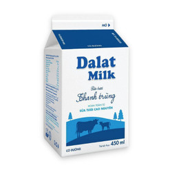 Sữa tươi thanh trùng có đường Đà Lạt Milk hộp 450ml