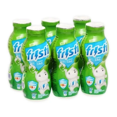 Lốc 6 chai sữa tiệt trùng Fristi Lab Dutch Lady vị táo 80ml