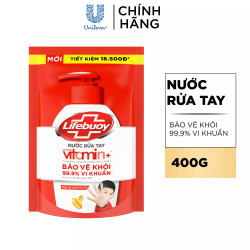Nước rửa tay bảo vệ vượt trội Lifebuoy túi 400g (1 Túi)