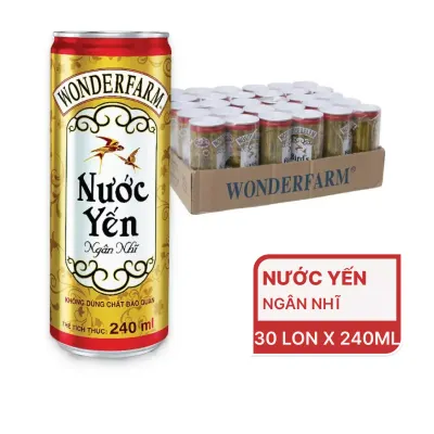 Thùng 30 lon nước yến ngân nhĩ Wonderfarm 240ml
