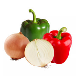 Combo Ớt chuông xanh, đỏ Đà Lạt Vietgap 400G & Hành tây Đà Lạt cỡ vừa gói 500g