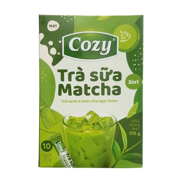 COZY - TRÀ SỮA MATCHA 3IN1 HỘP 10 GÓIx17G