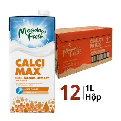 Thùng 12 hộp sữa tươi tiệt trùng Meadow Fresh giàu Canxi 1L