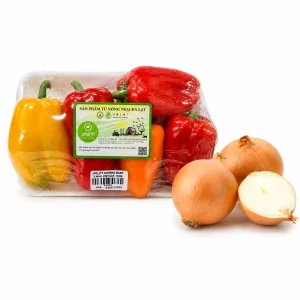 Combo ớt chuông baby 3 màu 350g & Hành tây Đà Lạt 500g