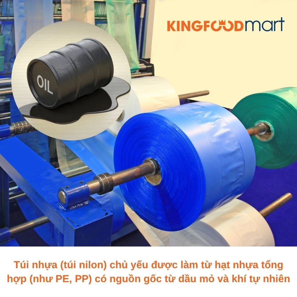 chiếc túi nilon chúng ta dùng hàng ngày thực chất là một chuỗi polymer nhân tạo phức tạp. Phần lớn các loại túi nhựa hiện nay được sản xuất chủ yếu từ dầu mỏ hoặc khí đốt