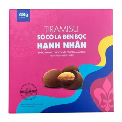 Socola đen Tiramisu bọc hạnh nhân Mark & Milk hộp 48g
