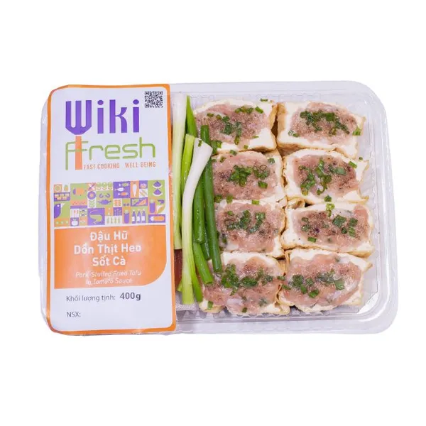 Đậu hũ dồn thịt heo sốt cà Wiki Fresh khay 400g