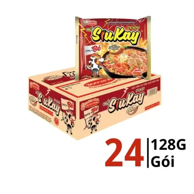 Thùng 24 gói mì Siukay Acecook vị bò 128g
