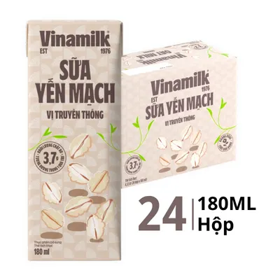 Thùng 24 hộp sữa yến mạch Vinamilk 180ml