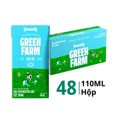 Vinamilk Green Farm Sữa Tươi Tiệt Trùng Rất Ít Đường Thùng 48 Hộp DOB