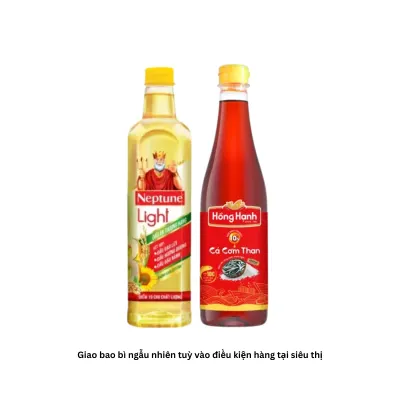 Combo dầu hỗn hợp Neptune Light 1L và nước mắm cá cơm Hồng Hạnh 10N 900ml