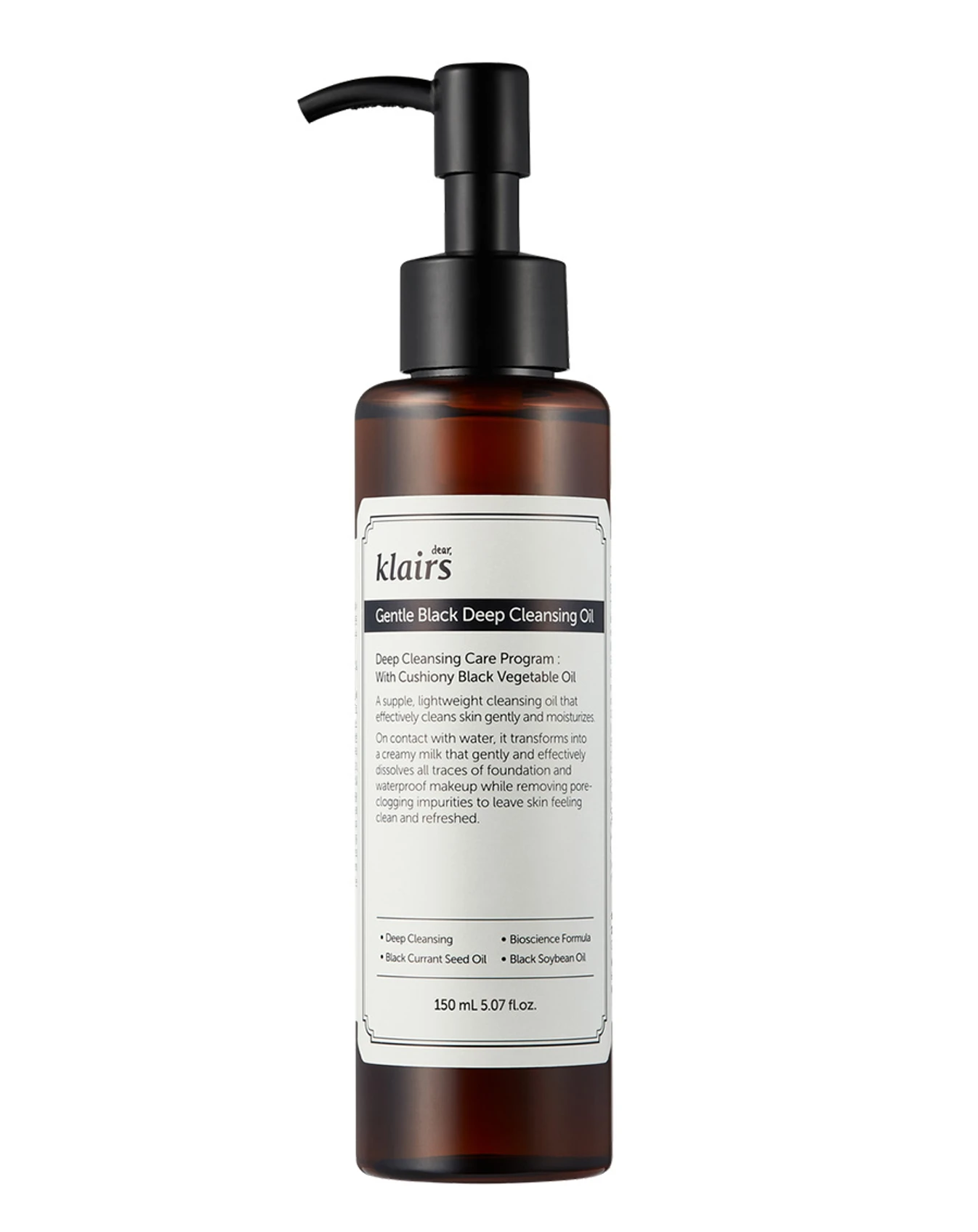 Dầu Tẩy Trang Klairs Gentle Black Deep Cleansing Oil 150ml - Image 1