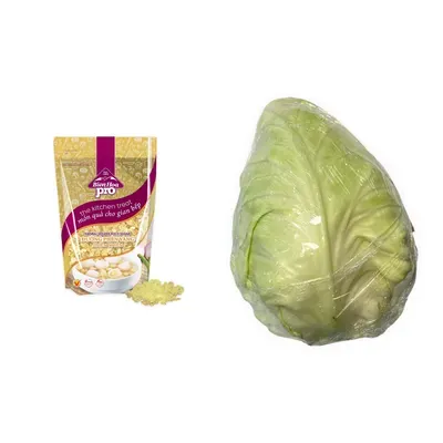 Combo Đường phèn vàng thiên nhiên Pro Biên Hòa túi 500g (1 Túi) + Bắp cải trái tim Đà Lạt VietGAP 500-800g