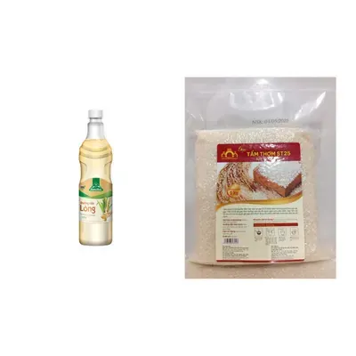 Combo Đường mía lỏng Biên Hòa chai 400ml (1 Chai) + Gạo tấm thơm ST25 Kim Thiên Lộc túi 1kg
