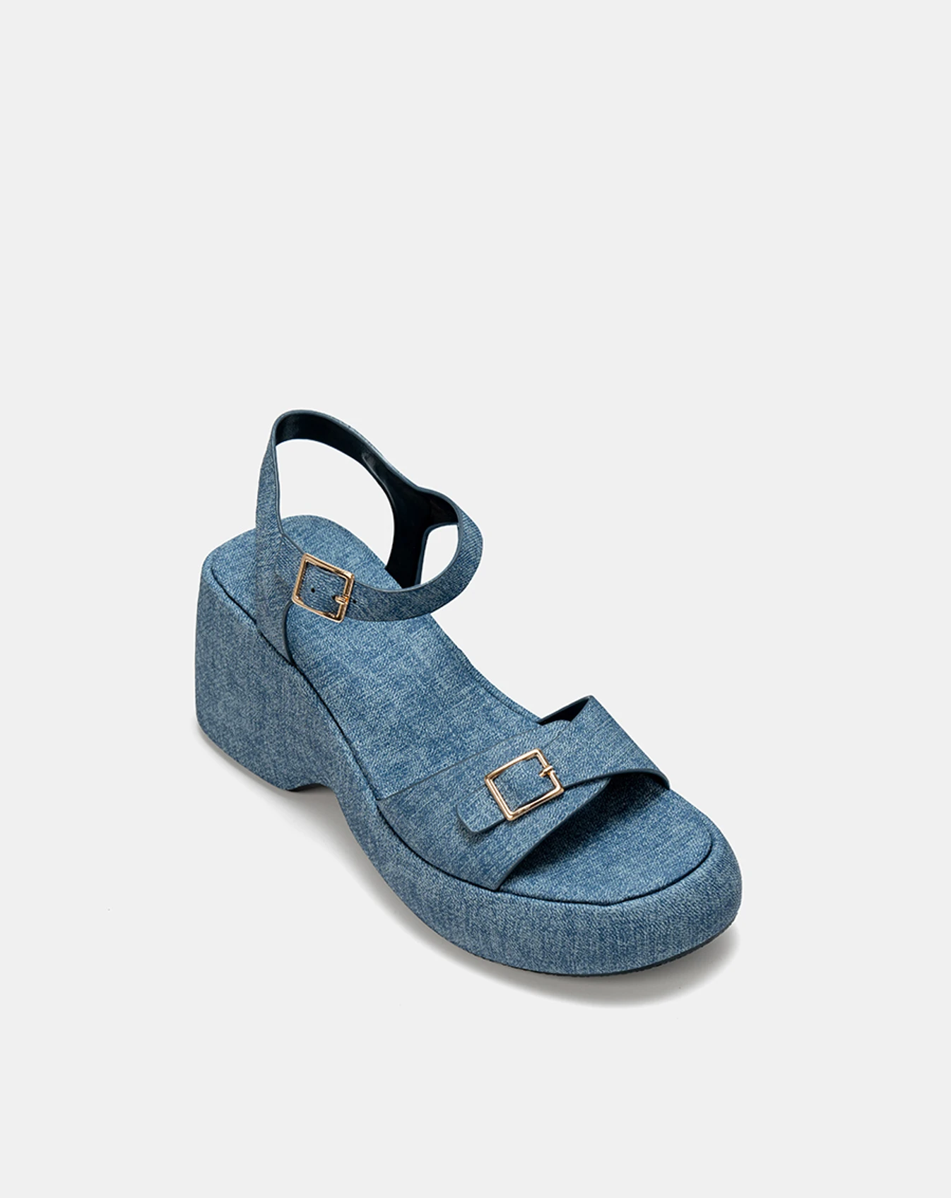 Giày Sandal Đế Xuồng Quai Phối Buckle Vuông - Image 6