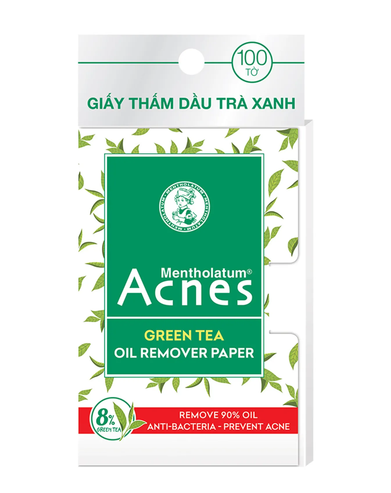 Giấy Thấm Dầu Acnes Trà Xanh Green Tea Oil Remover Paper 100 Tờ - Image 1