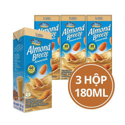 Lốc 3 hộp Sữa hạnh nhân Almond Breeze hương cà phê latte 180ml