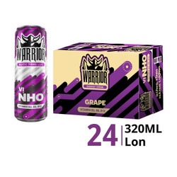 Thùng nước tăng lực vị nho Warrior lon 320ml (24 Lon)