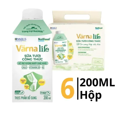 Lốc 6 hộp thực phẩm bổ sung sữa tươi công thức Varna Life 200ml