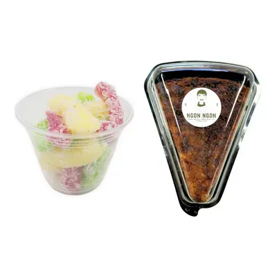 Combo Bánh tằm khoai mì Ngon Ngon ly 200g (1 Ly) + Bánh bò đường thốt nốt Ngon Ngon hộp 90g