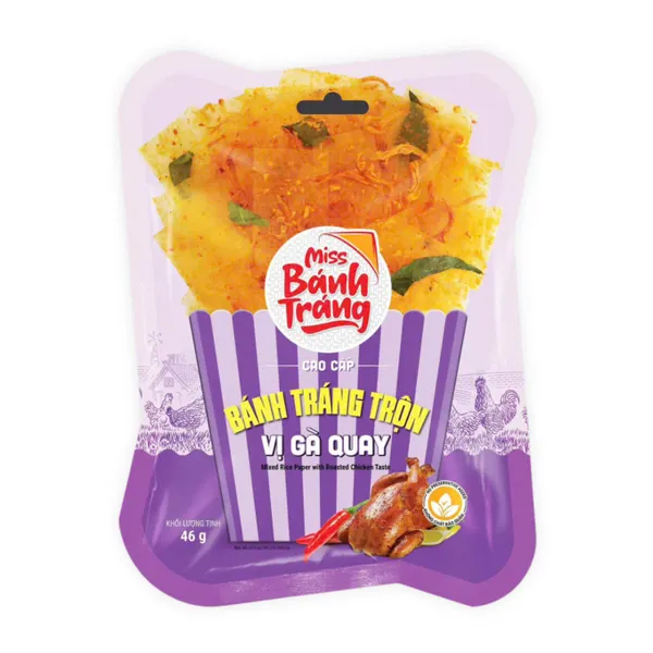 Bánh tráng trộn vị gà quay Miss Bánh Tráng gói 46g