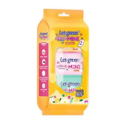 Lốc 6 gói khăn ướt Let-green mini