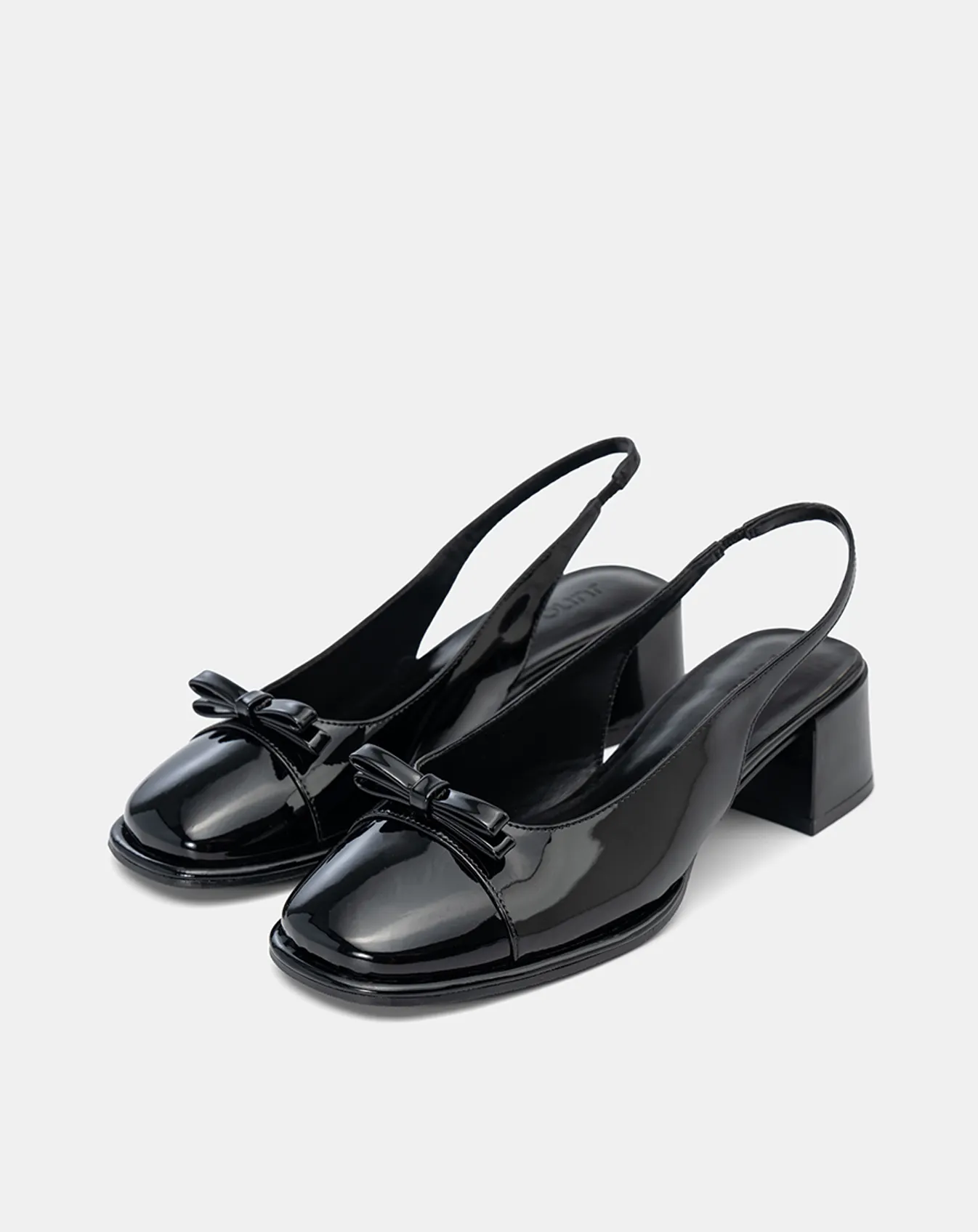 Giày Cao Gót Slingback Mũi Tròn Phối Nơ Pu - Image 5