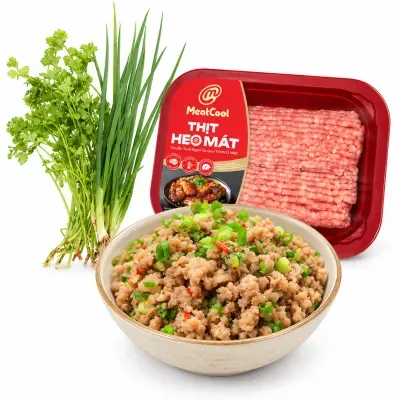 Combo Thịt heo xay Meatcool 400g và 1 gói rau nêm