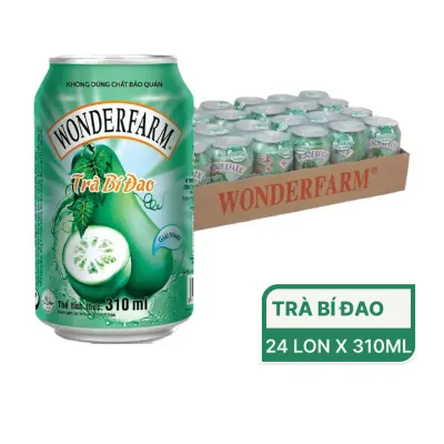 Thùng 24 lon trà bí đao Wonderfarm 310ml