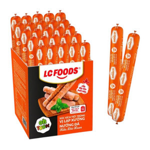 Xúc xích tiệt trùng vị lạp xưởng nướng đá kiểu Đài Loan LC Foods hộp 25 cây x 65g (1 Hộp)