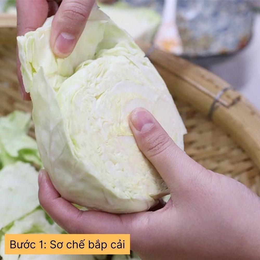 sơ chế bắp cải