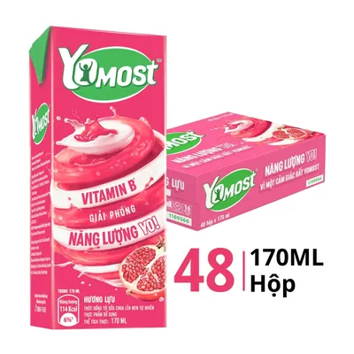 Thùng 48 hộp sữa chua uống Yomost vị lựu 170ml