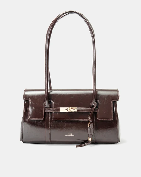 Túi Xách Trung Croissant Satchel Bag With Belt Detail