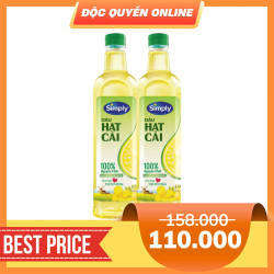 Combo 2 Chai Dầu Hạt Cải Simply 1L