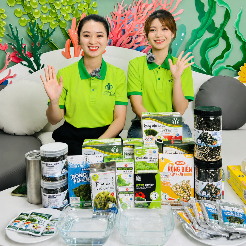 Các dòng sản phẩm rong nho và rong biển chủ lực đạt chuẩn OCOP của Trí Tín.