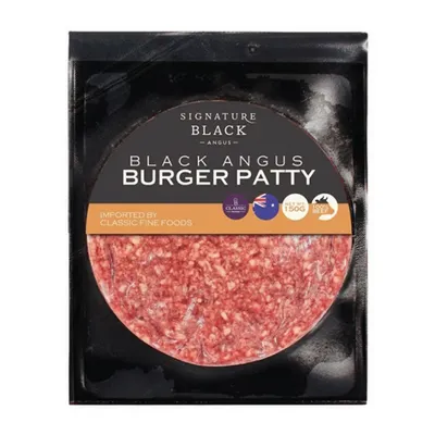 Thịt bò xay Black Angus đông lạnh Burget Patty túi 150g