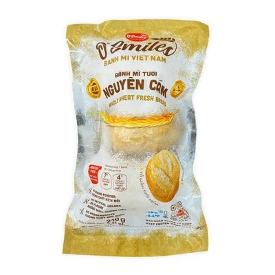 Bánh mì nguyên cám đông lạnh O'smiles gói 210g