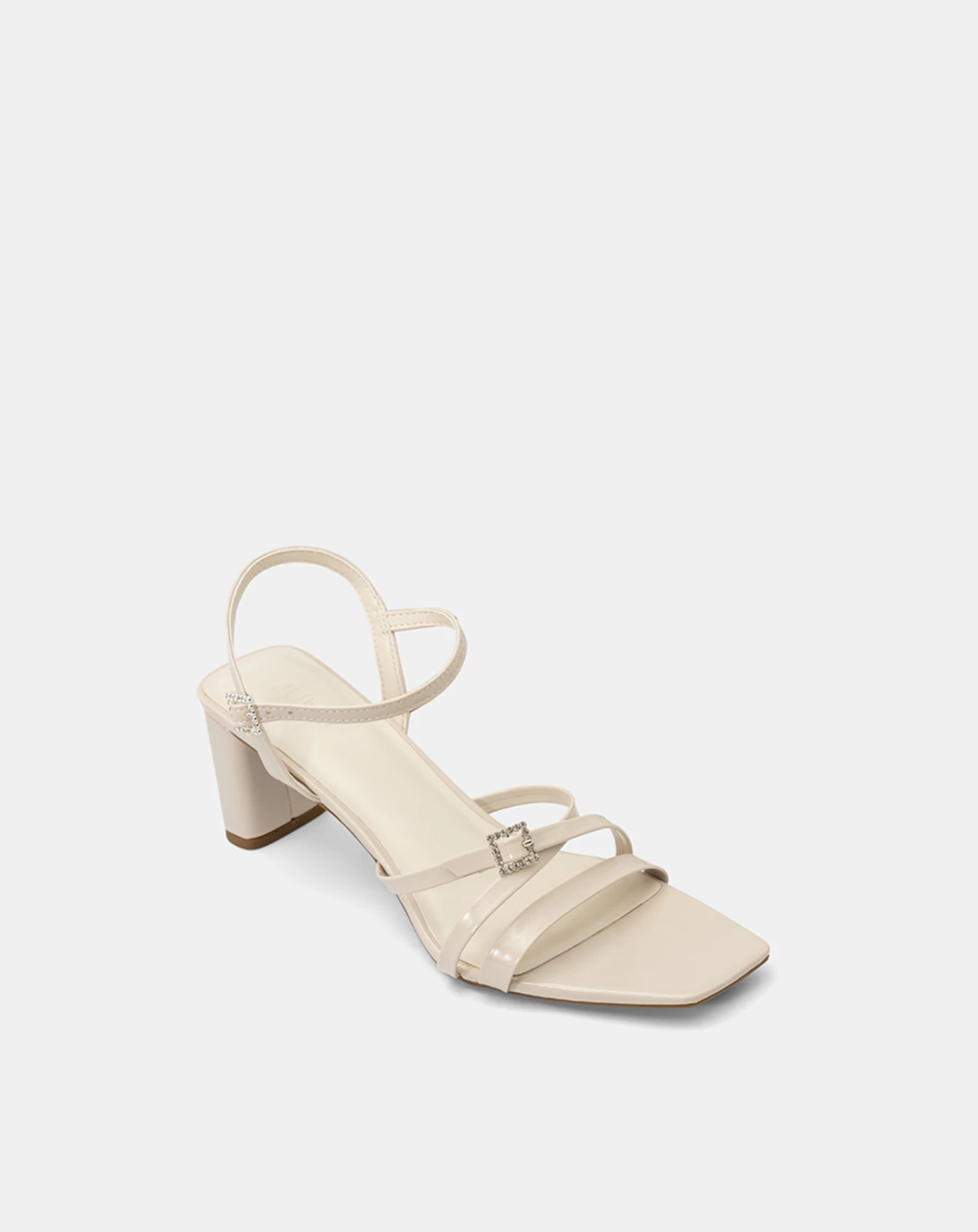 Giày Sandal Gót Vuông Phối Khóa Đá - Image 4