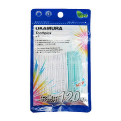 Tăm nhựa kẻ răng Okamura túi 120 cây (1 Túi)