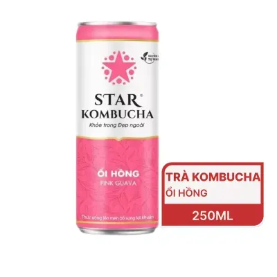 Trà lên men bổ sung lợi khuẩn Star Kombucha vị ổi hồng lon 250ml
