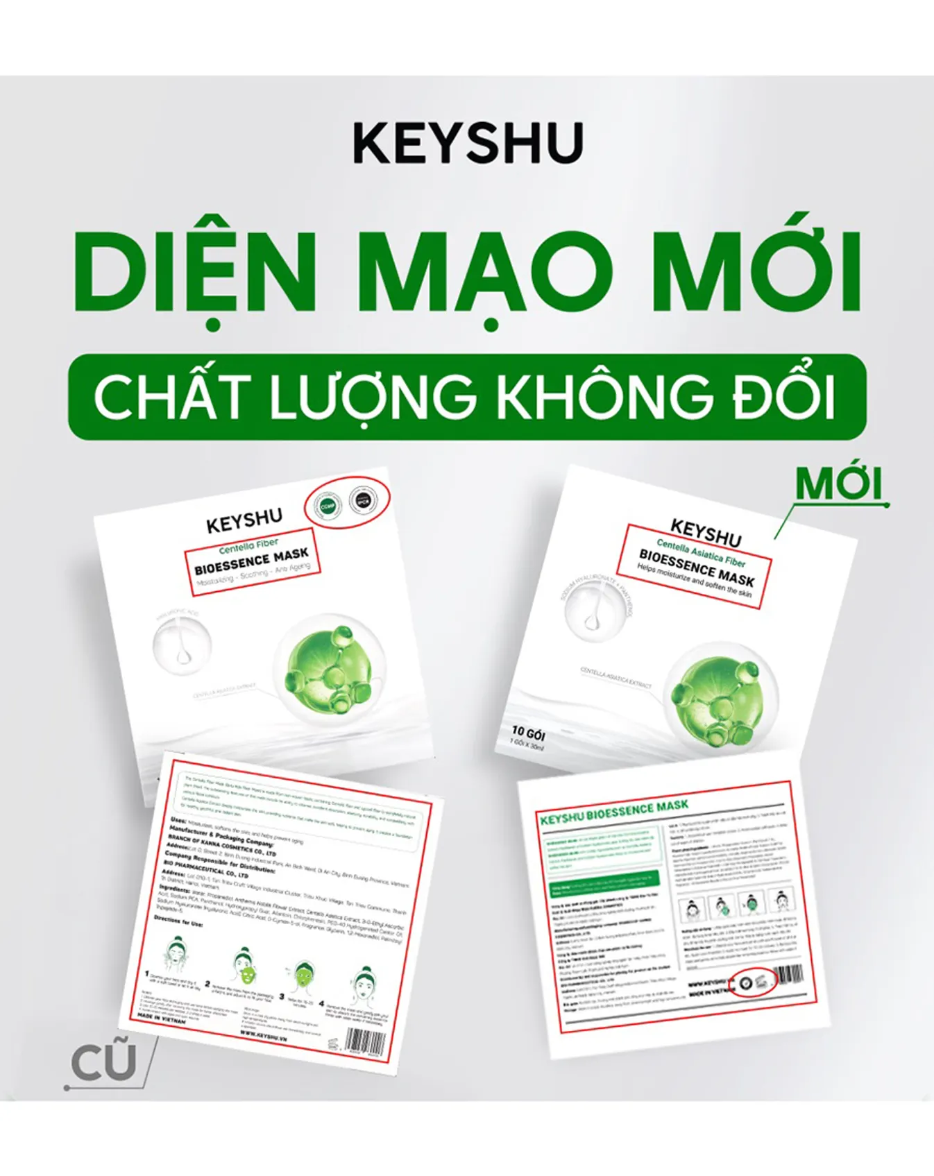 Mặt Nạ Keyshu Sợi Xơ Rau Má Bioessence Mask Centella Fiber 30ml - Image 4