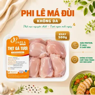 Phi lê má đùi không da Japfa khay 500g