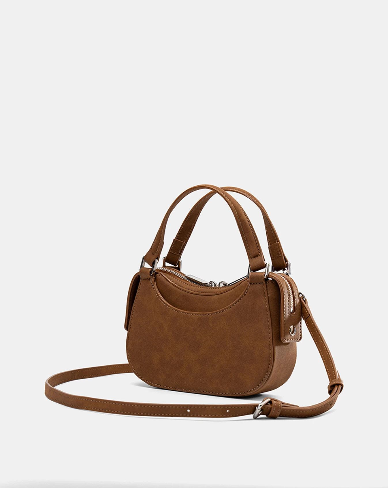 Túi Xách Nhỏ Double-Handle Trang Trí Logo Kim Loại - Image 7