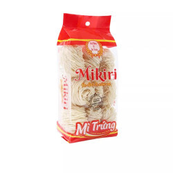 Mì trứng vuông không phẩm màu sợi tròn Mikiri gói 320g (1 Gói)