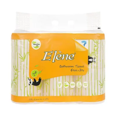 Lốc 6 cuộn giấy vệ sinh Elene tre 3 lớp cao cấp có lõi