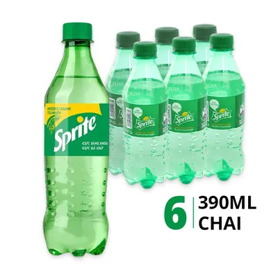 Lốc 6 chai nước ngọt Sprite 390ml