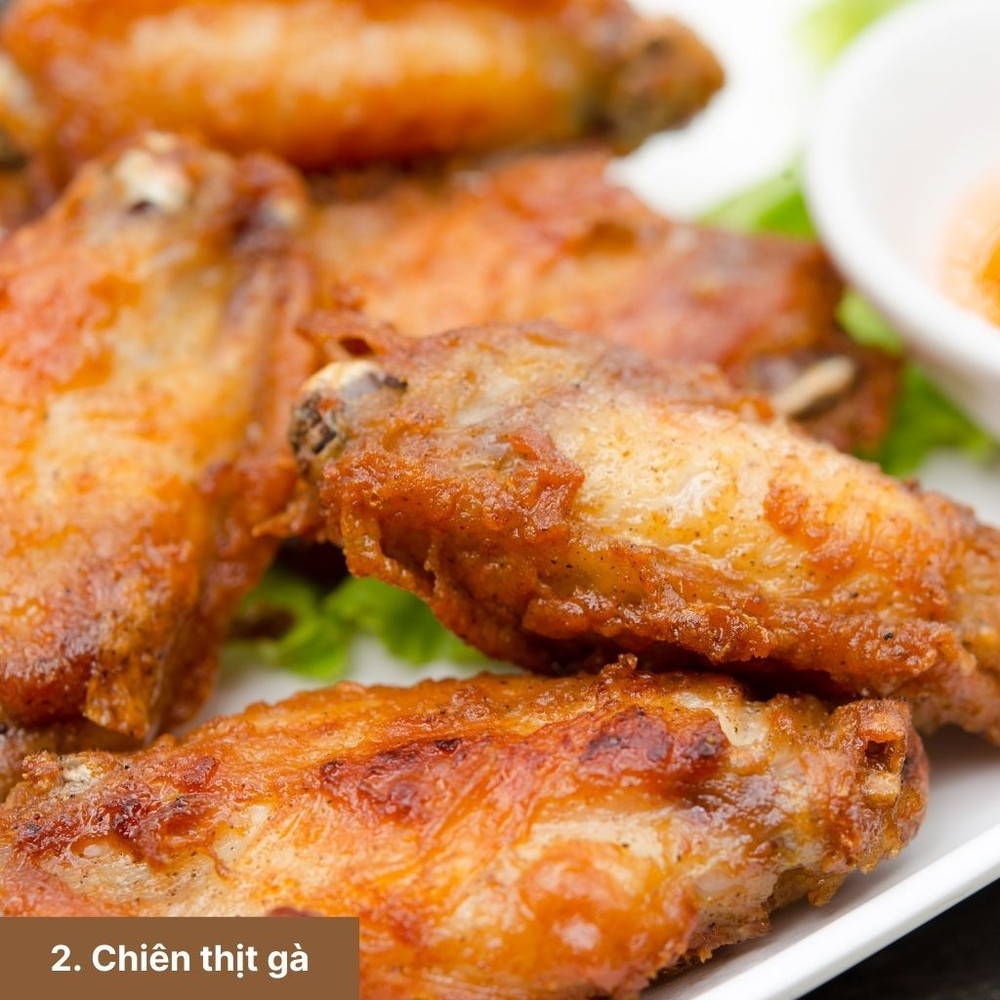 Chiên thịt gà