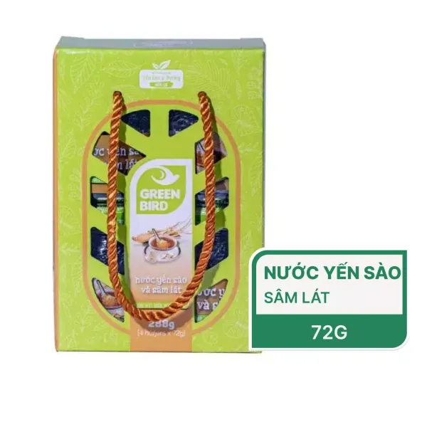 Lốc 4 hũ nước yến sào và sâm lát Green Bird 72g