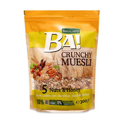 Ngũ cốc muesli 5 loại hạt và mật ong Bakalland gói 300g